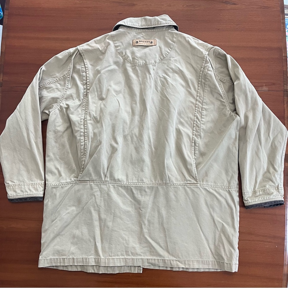Sperry Top-Sider Khaki Canvas Chore Jacket | Menβs L Utility Field Coat - Picture 8 of 15
